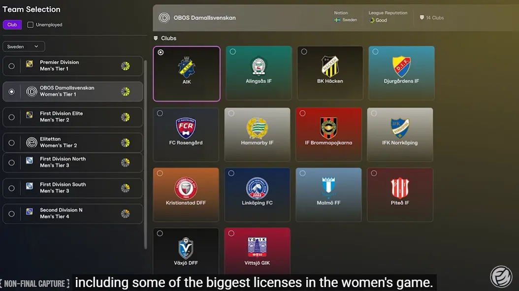 EA, 历史首次加, 入女足联赛 EA, 历史首次加, 入女足联赛